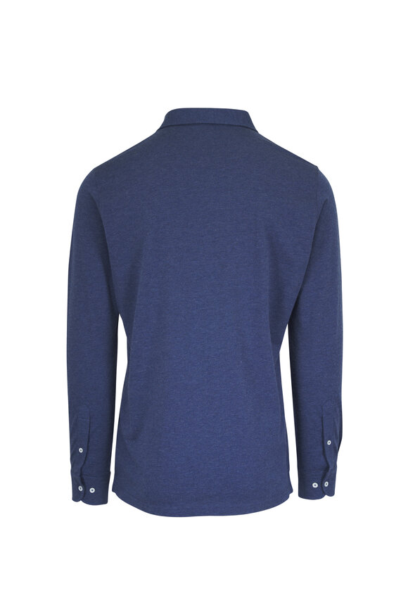 Peter Millar Navy Blue Long Sleeve Polo - view 2