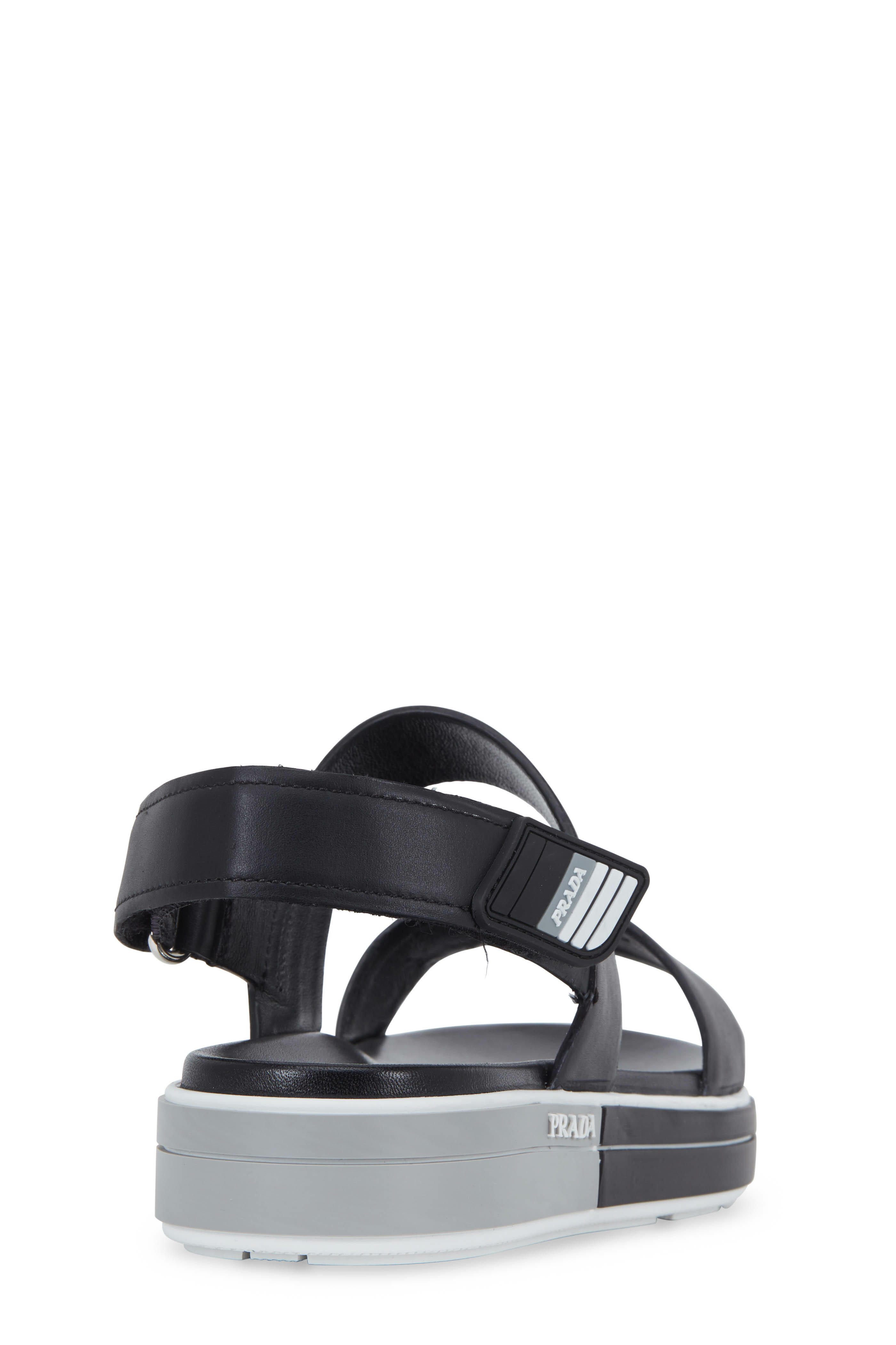 サンダル・ミュール PRADA Black Leather Sandals PRADA＊Soft padded nappa leather sandals サンダル＊送料込