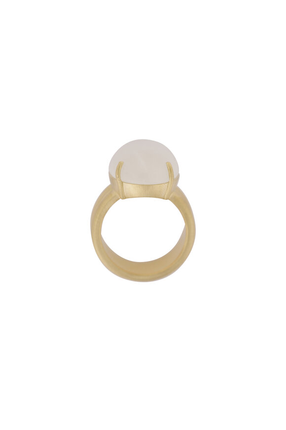 Irene Neuwirth 18k Yellow Gold Rainbow Moonstone Triple Band - view 2