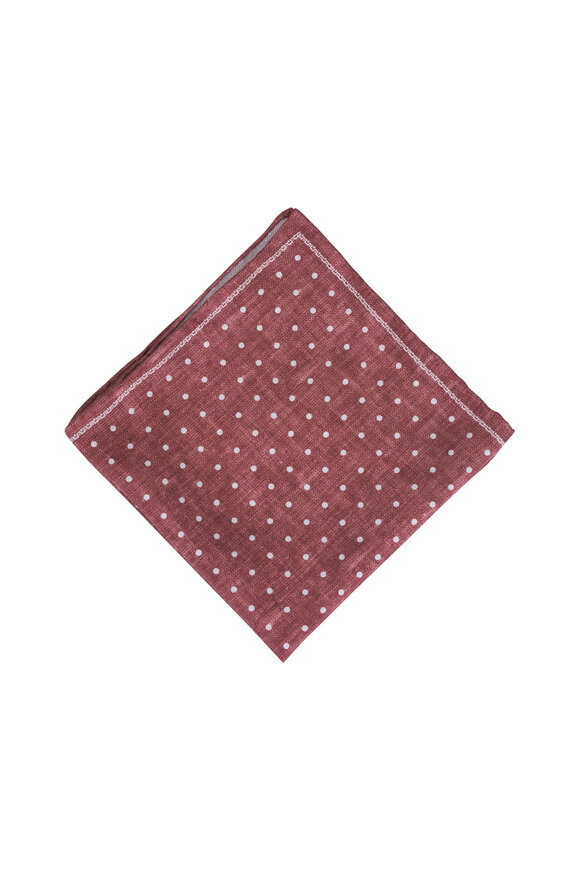 Paolo Albizzati Brown Geometric Dot Reversible Pocket Square