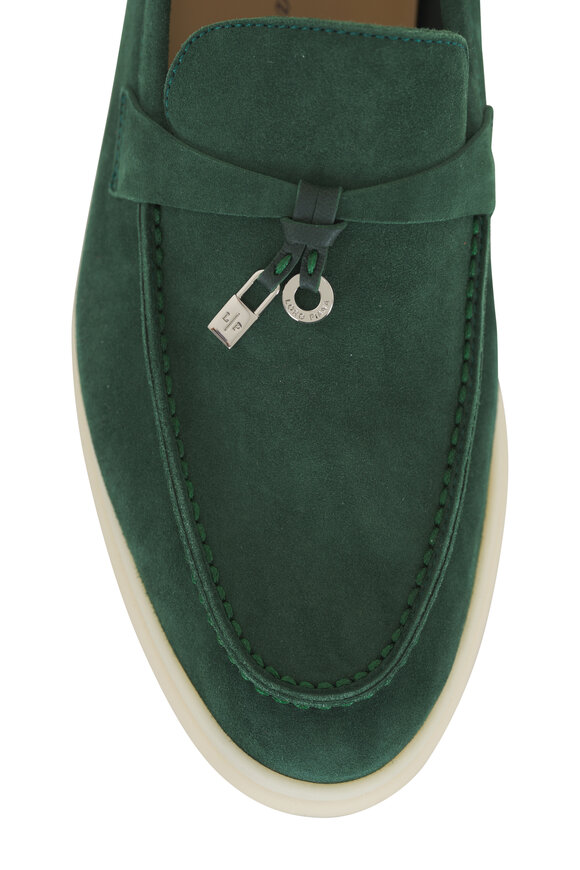 Loro Piana - Summer Charms Glass Green Suede Loafer