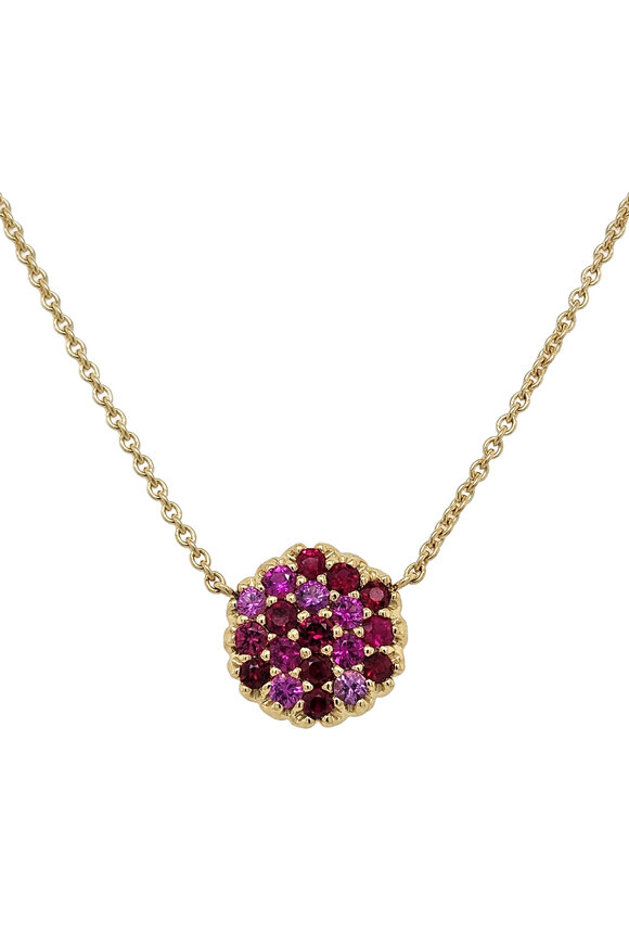 Aaron Henry Medium Ombre Red & Pink Sapphire Pendant Necklace - view 1