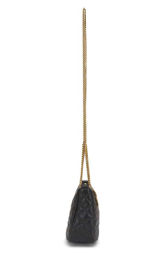 Saint Laurent Mini Cassandre Black Quilted Leather Hobo Bag - view 4