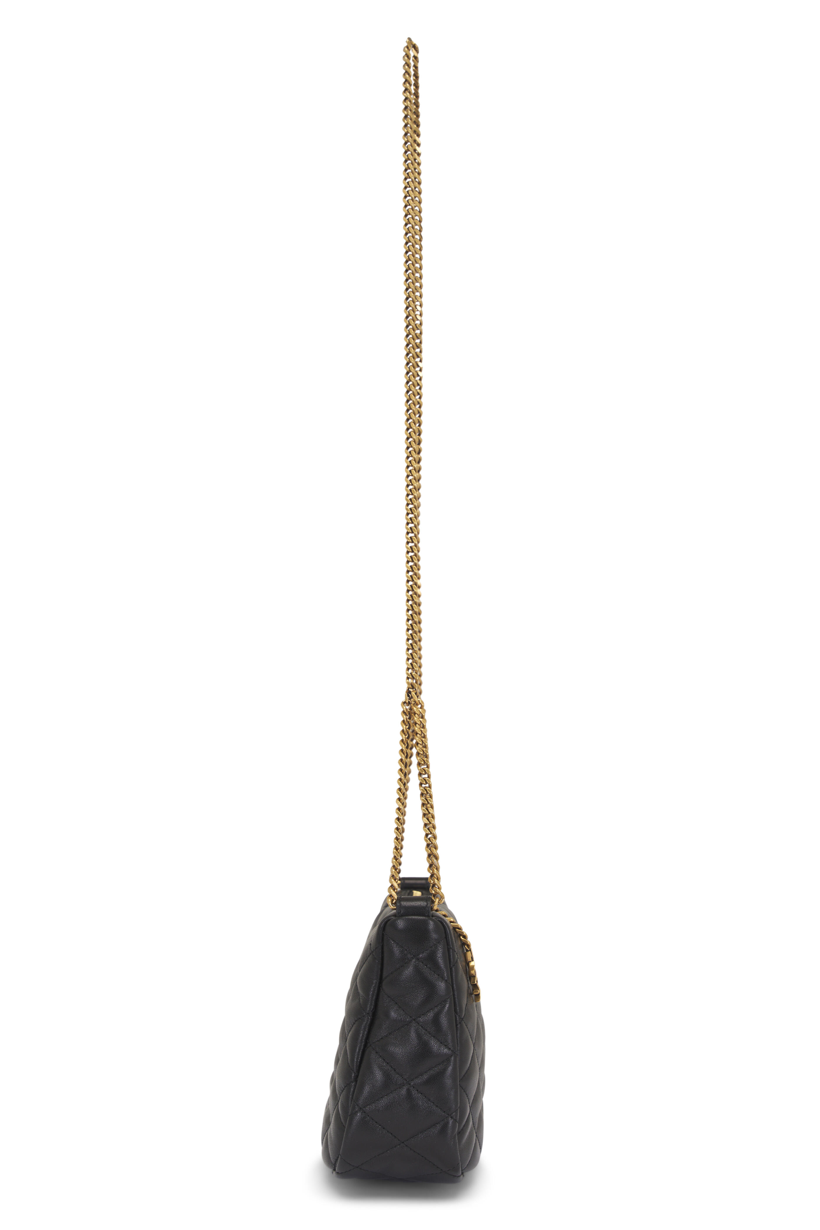 Saint Laurent - Mini Cassandre Black Quilted Leather Hobo Bag