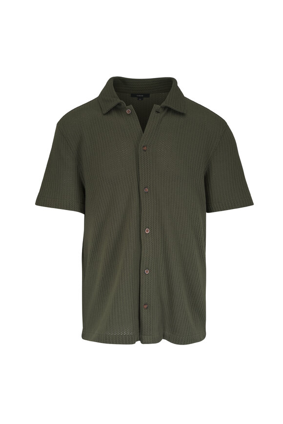 Vince Coulter Green Pointelle Button Up Shirt - view 1
