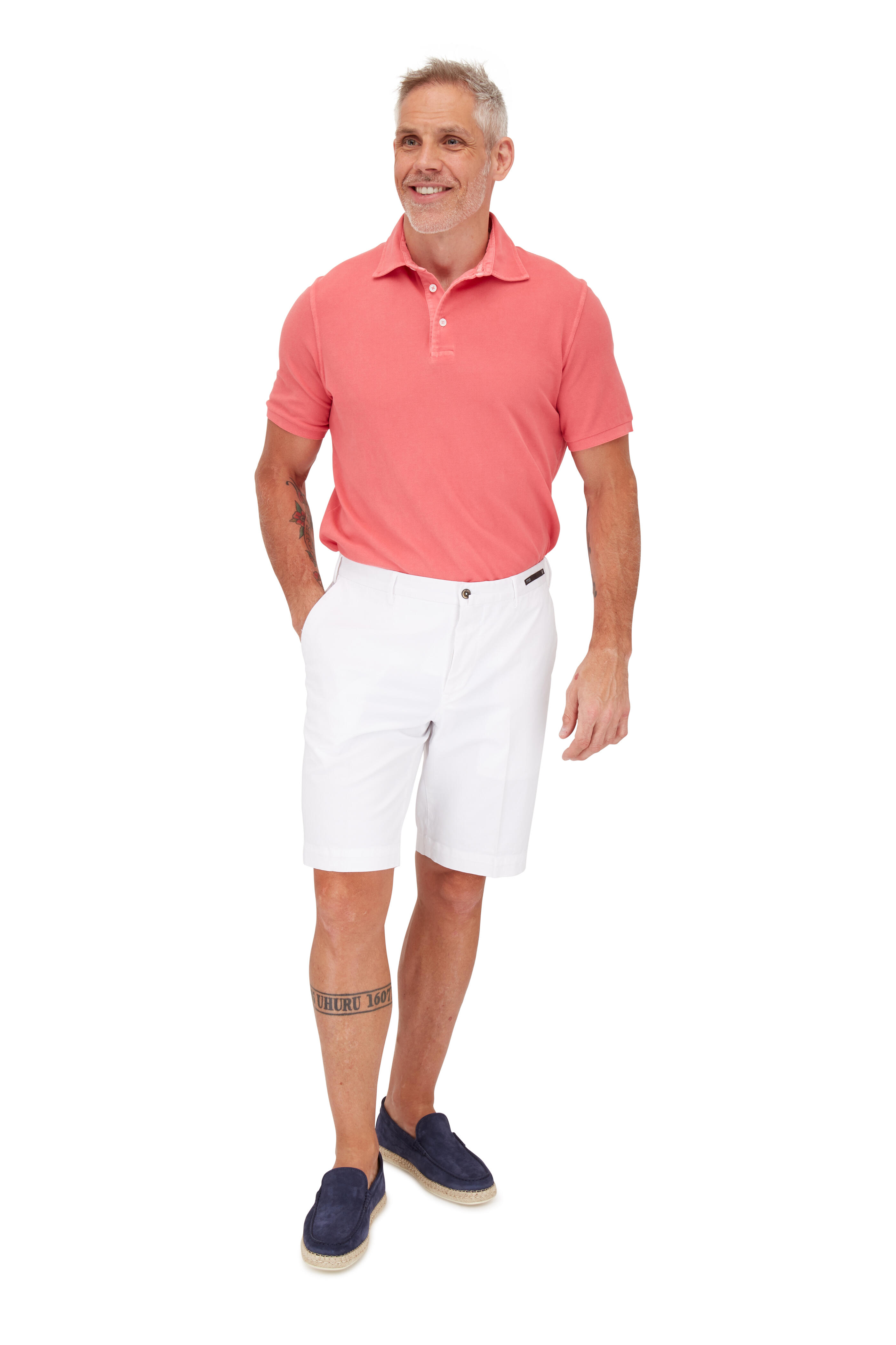 PT Torino - White Stretch Cotton Shorts