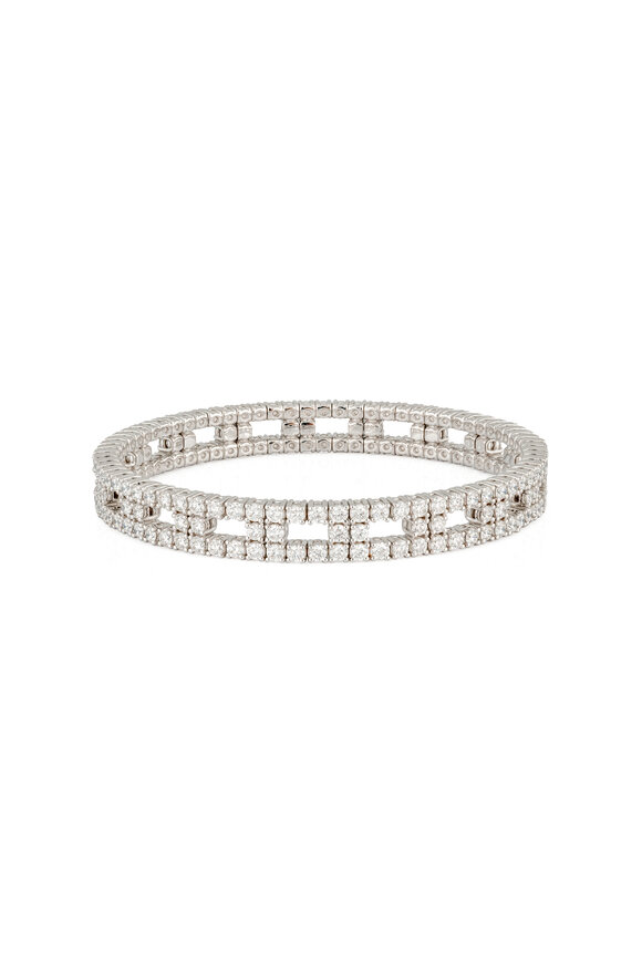 ZYDO 18k White Gold Window Stretch Diamond Bracelet - view 2
