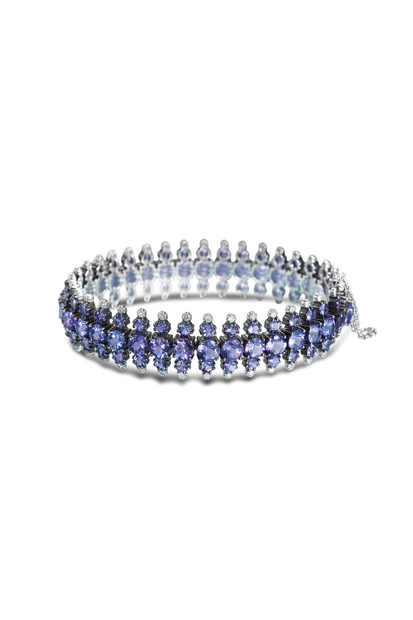 Nam Cho Pipe Diamond & Tanzanite Tennis Bracelet