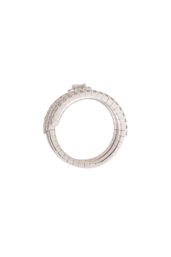 ZYDO 18k White Gold Diamond Spiral Ring - view 2
