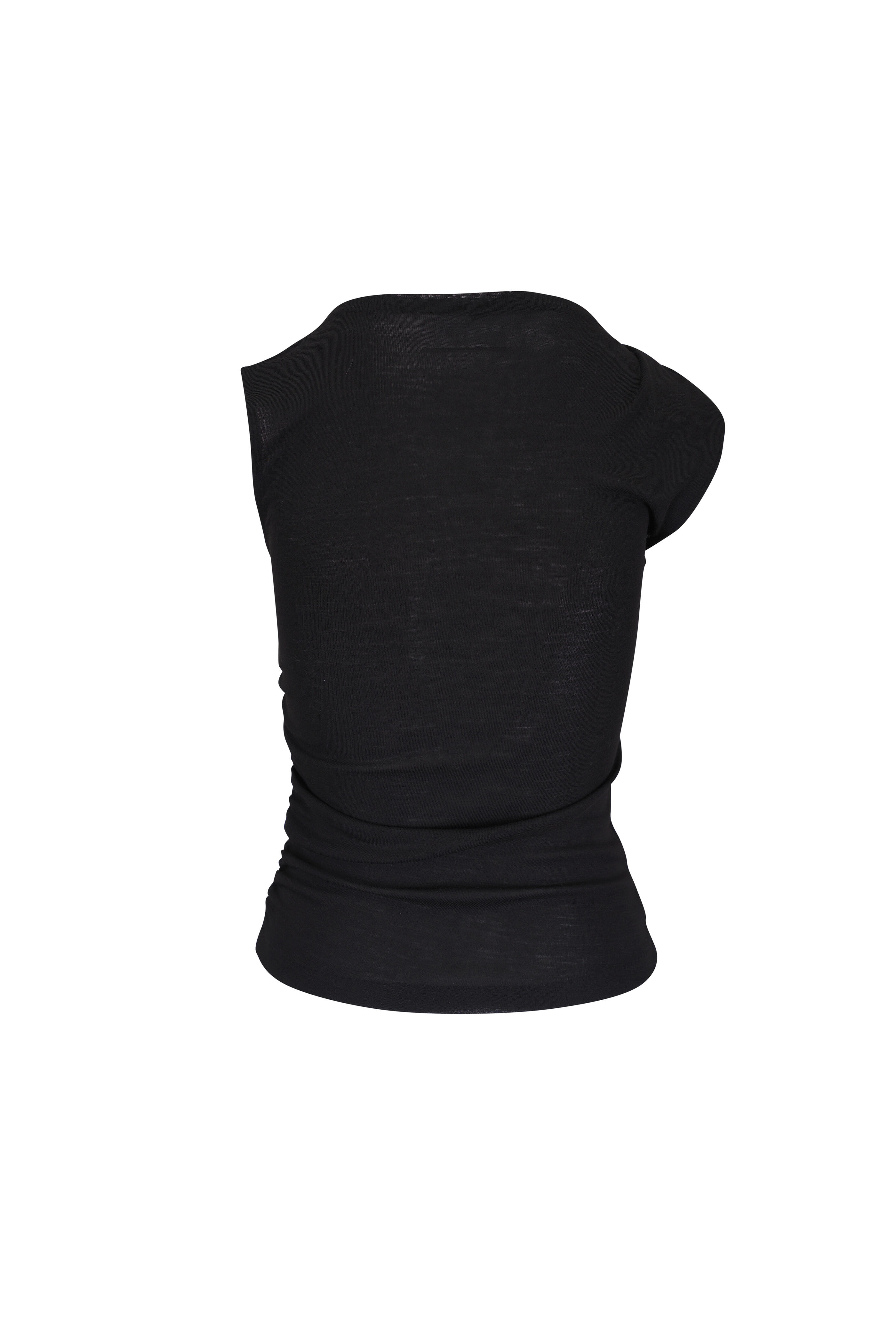 Vince - Black Cinched Shoulder Top
