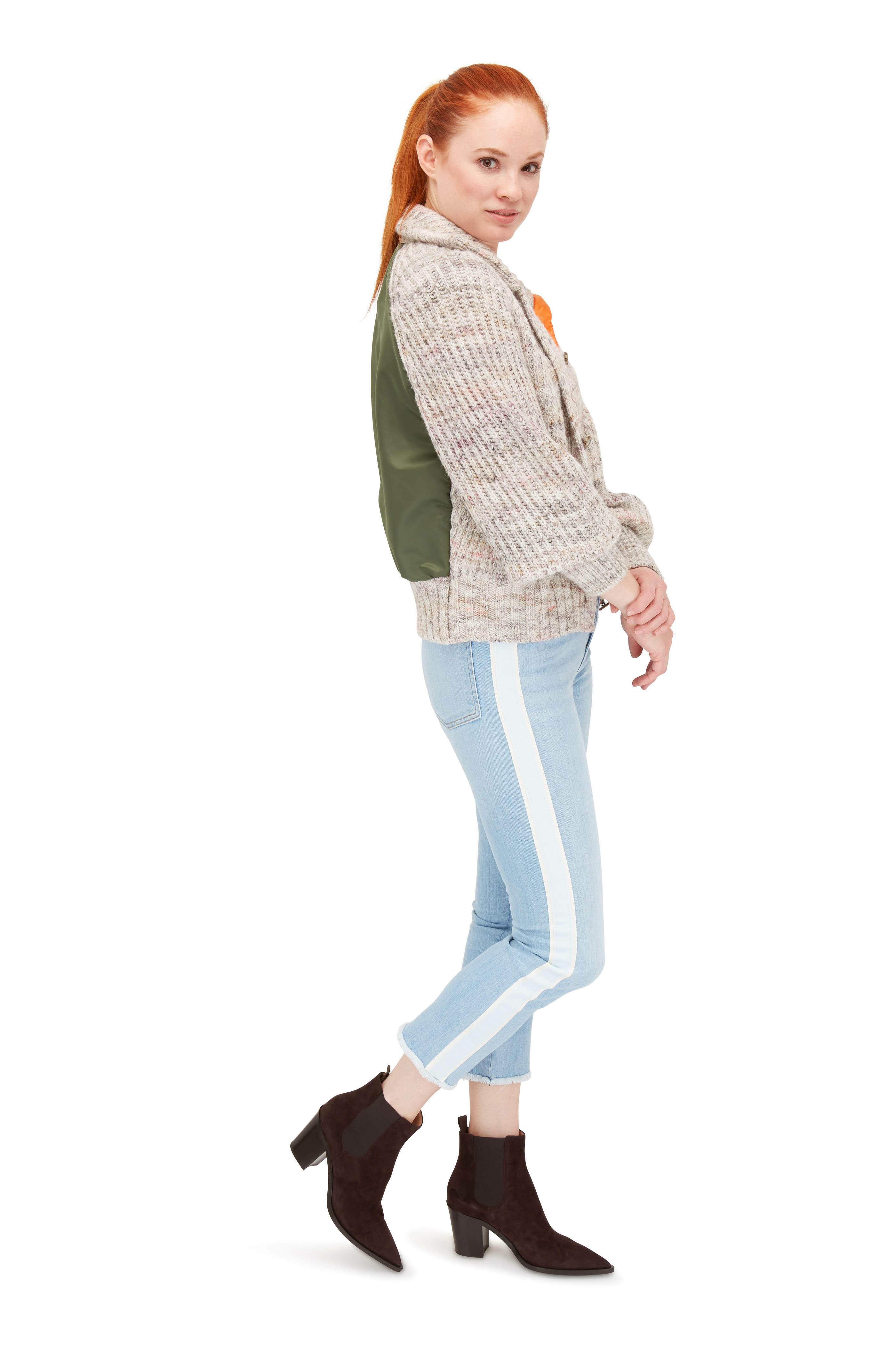 Veronica Beard - Griffith Ivory Contrast Back Cardigan