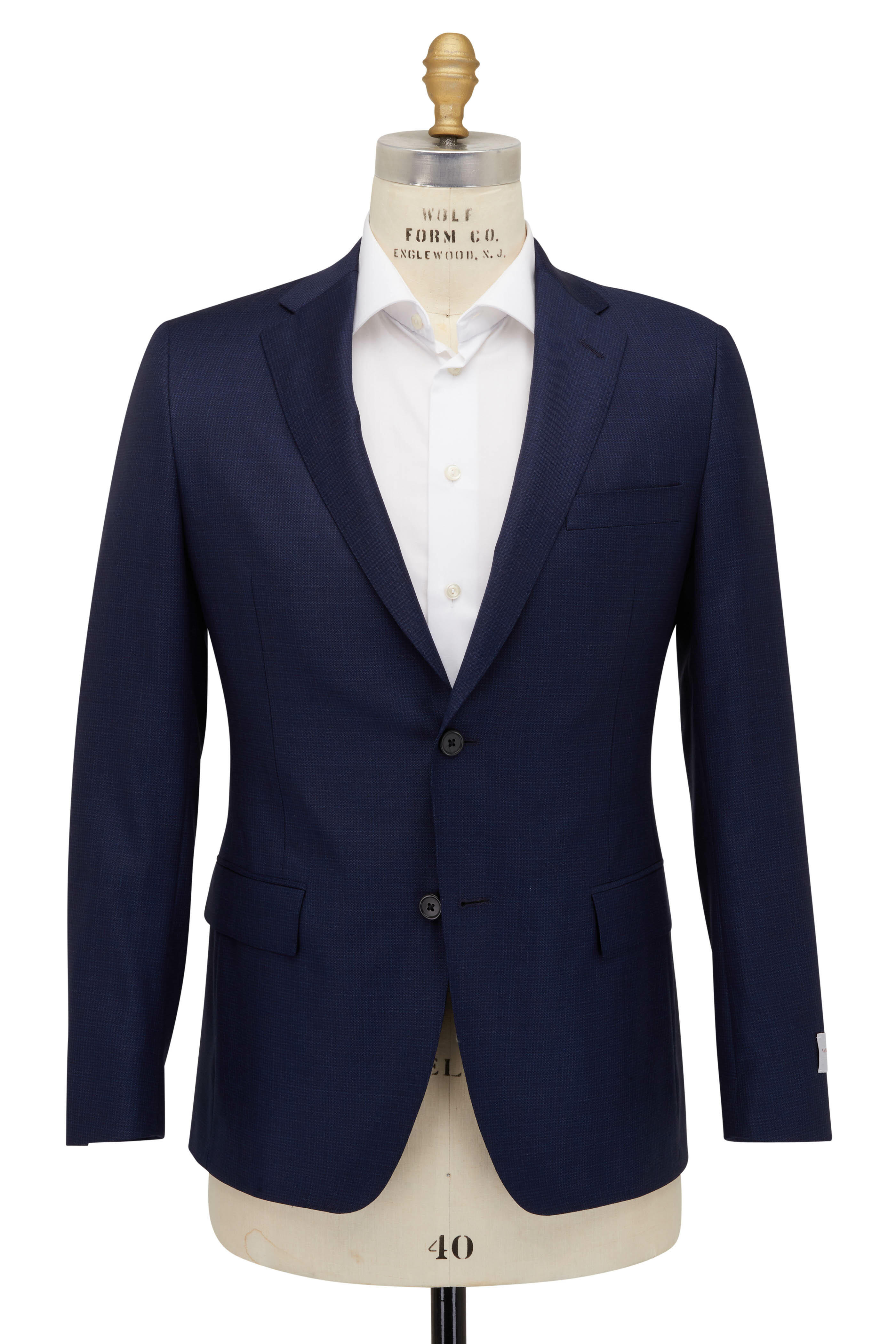 Samuelsohn - Navy Blue Tonal Check Super 110's Wool Suit