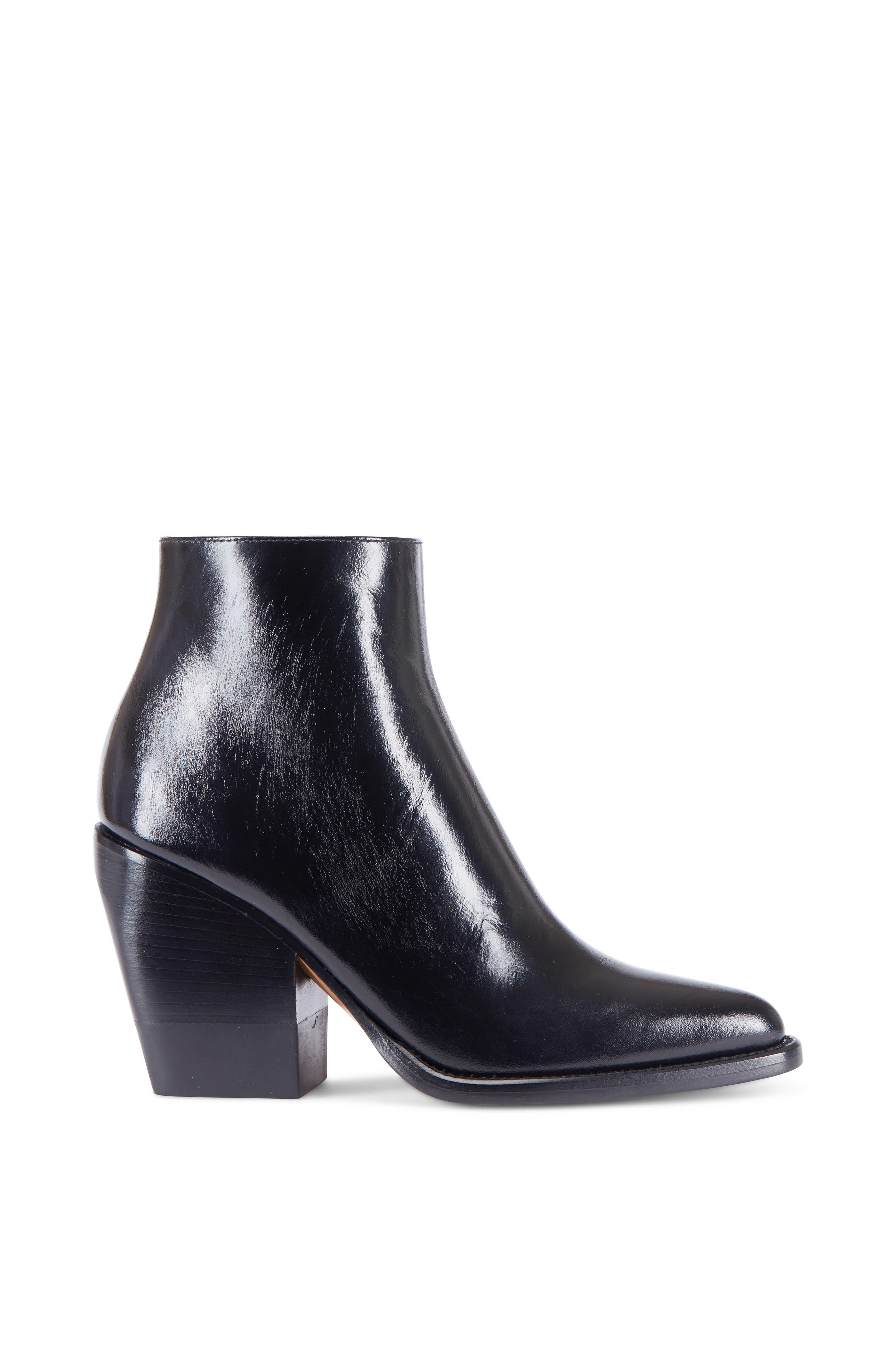ショートブーツ・ブーティ Chloe Black leather ankle boots Chloé - Black Leather Chunky Heel Ankle Boot, 90mm