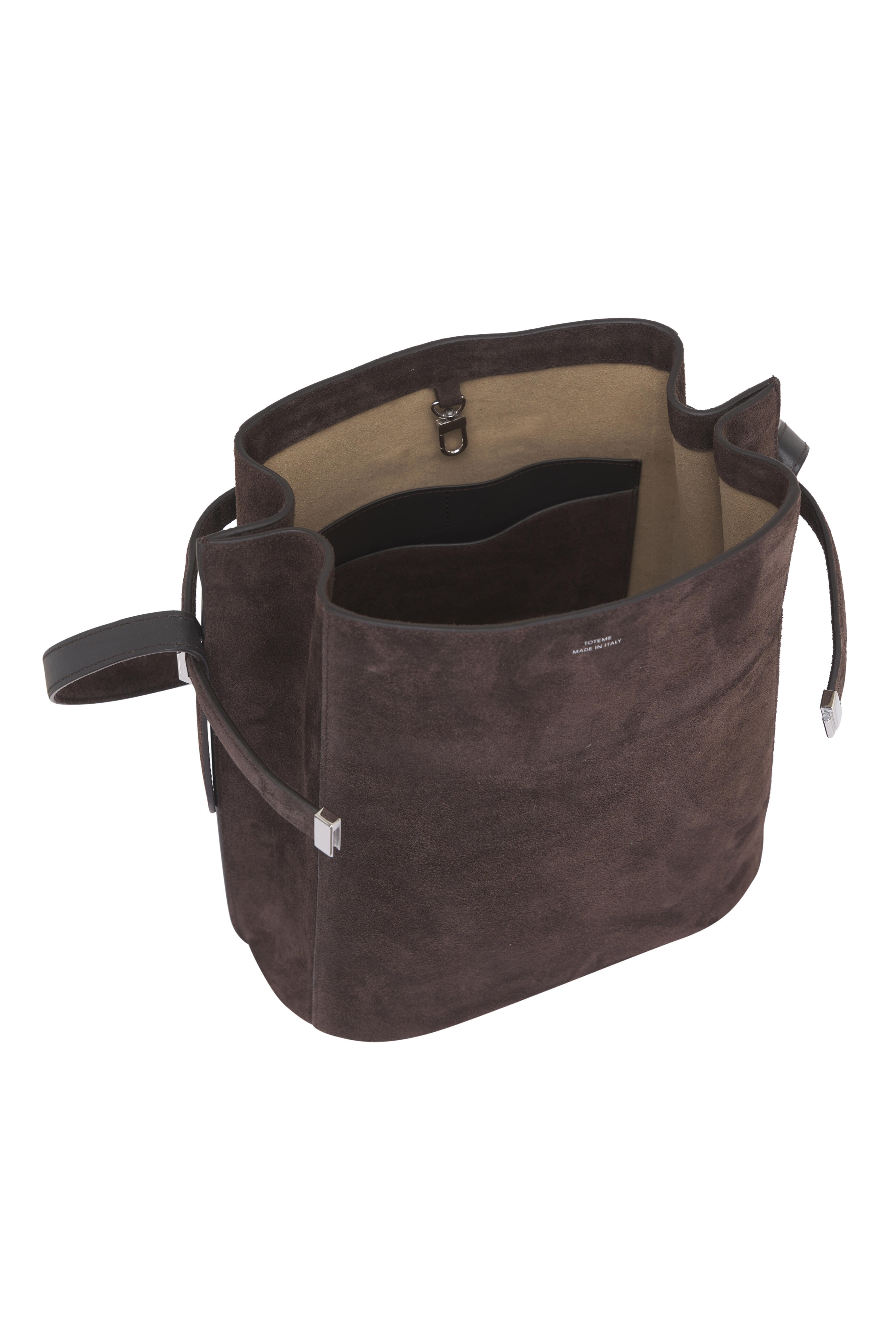 Totême - Brown Suede Belted Bucket Bag