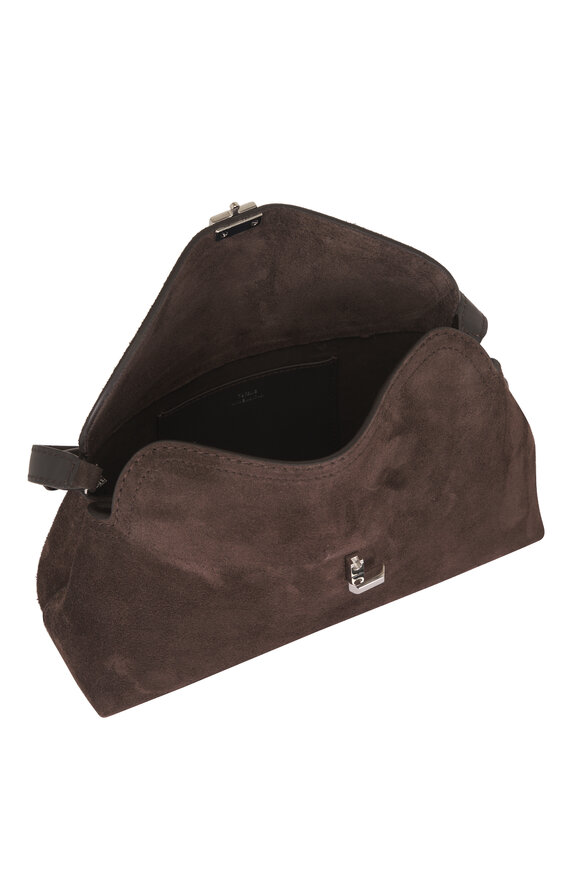 Totême T-Lock Brown Suede Clutch - view 4