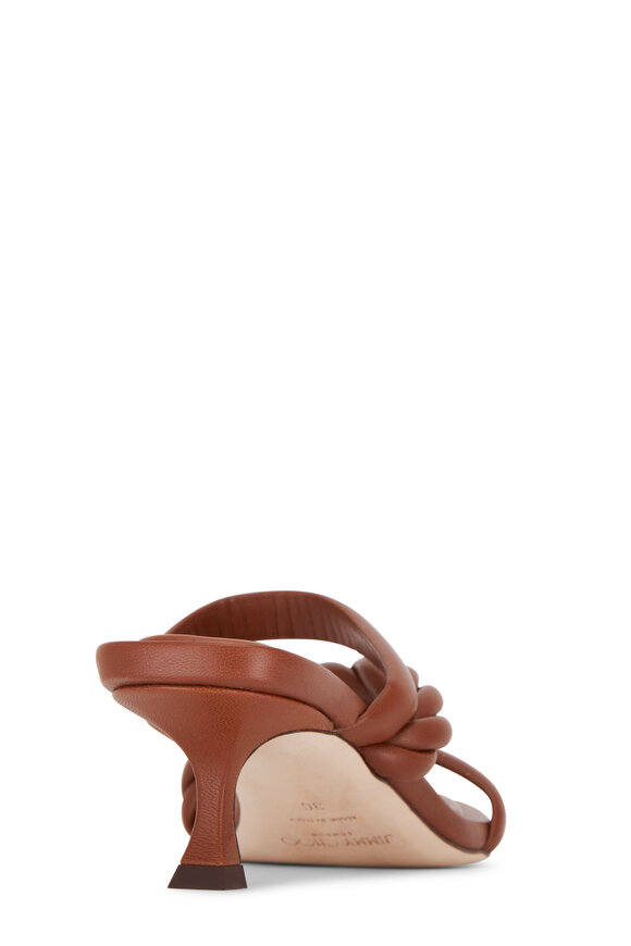Jimmy Choo - Diosa Tan Leather Braided Sandal, 50mm
