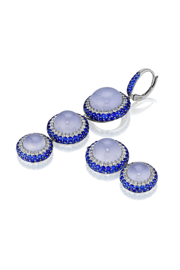 Nam Cho - Chalcedony, Diamond & Sapphire Detachable Earrings