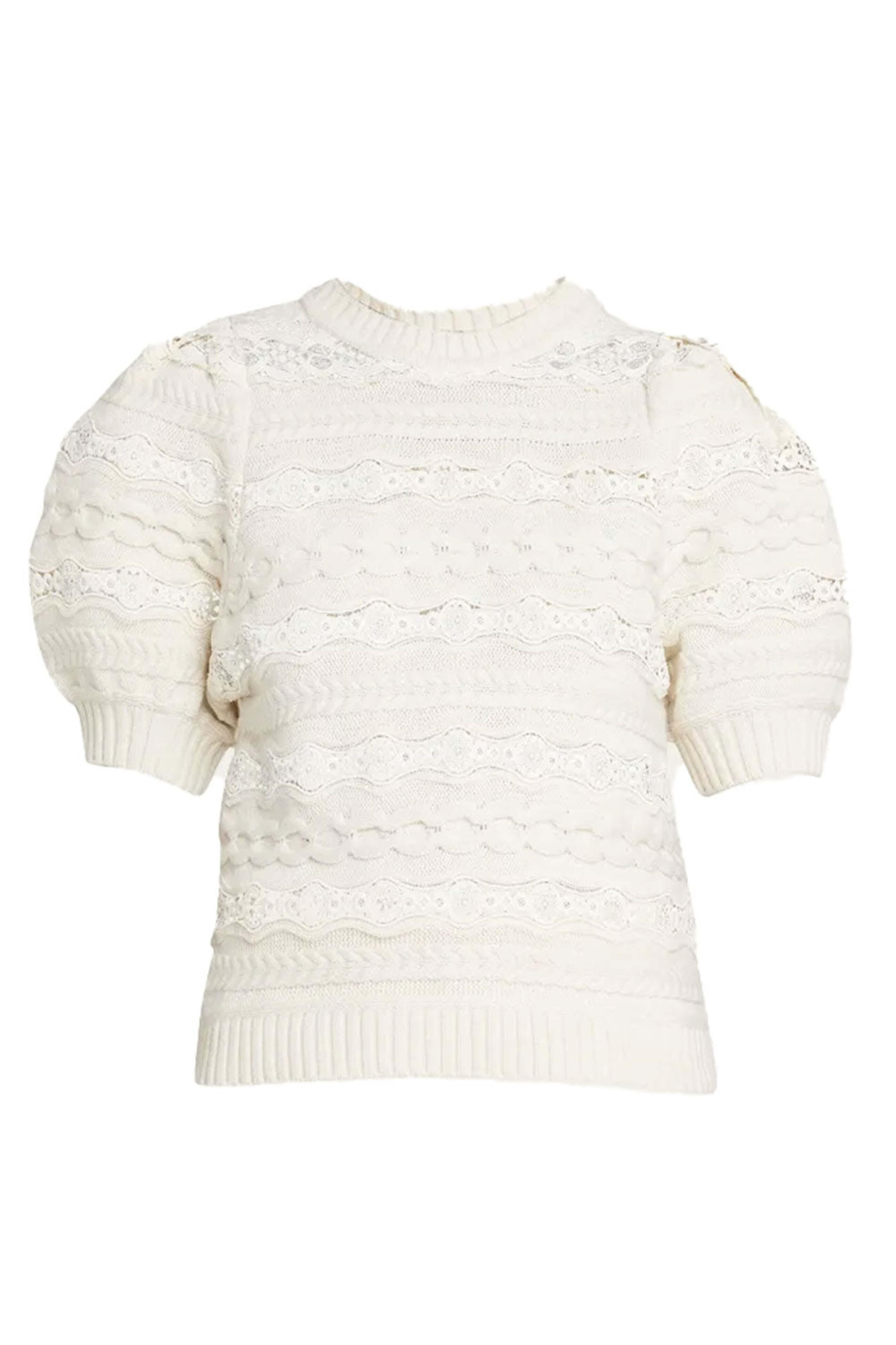 Sea NYC - Arctic Dentelle Cable Knit Pullover