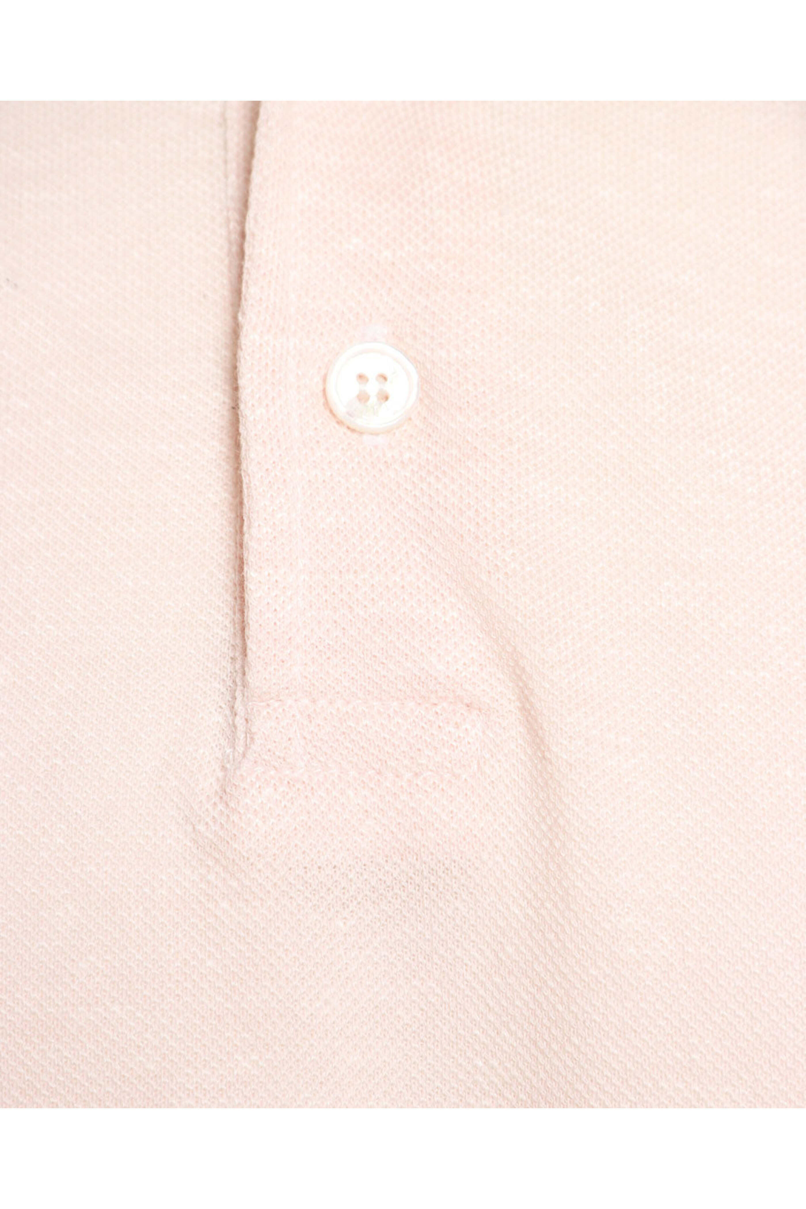 Fedeli - Heathered Light Pink Linen Blend Short Sleeve Polo