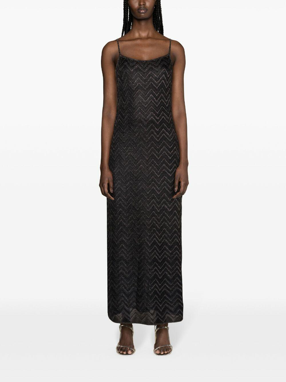 Missoni - Black Lurex Zig Zag Jacquard Maxi Dress
