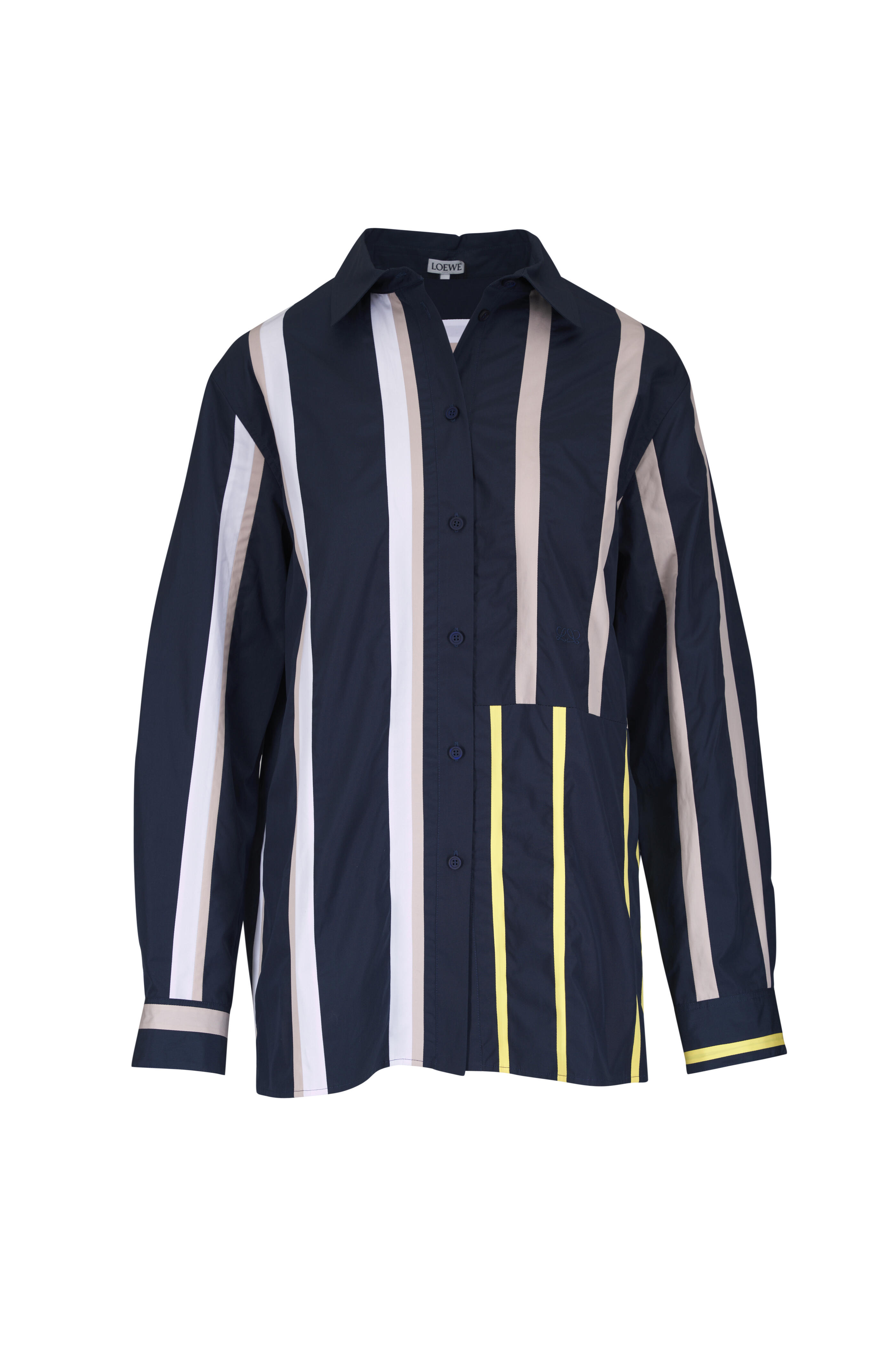 Loewe - Multicolor Stripe Cotton Poplin Patchwork Shirt - view 1