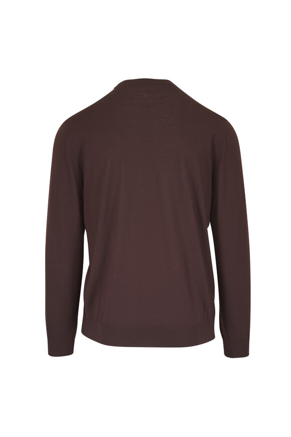 Maurizio Baldassari Como Brown Wool Crewneck Sweater - view 2
