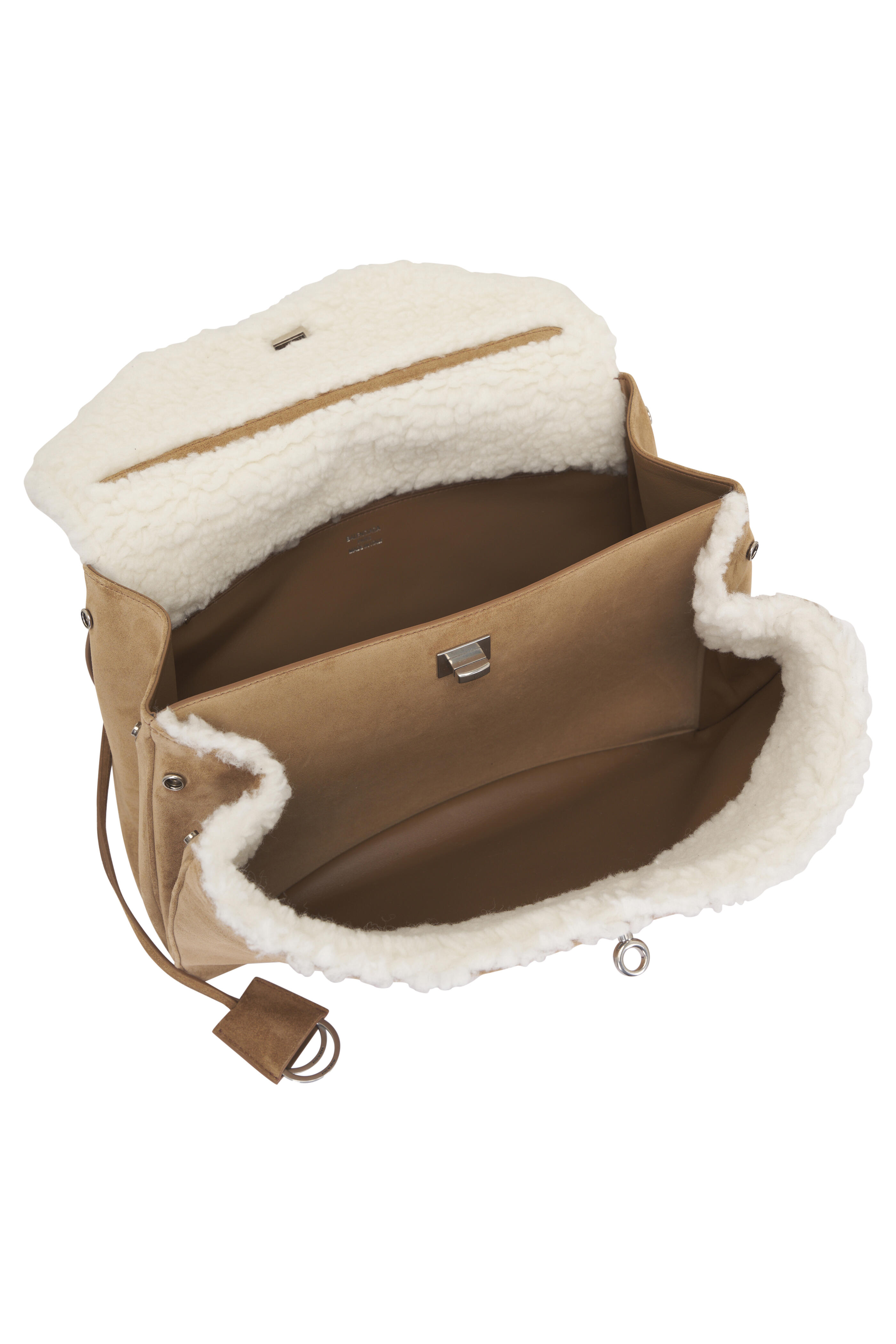 Balenciaga - Medium Rodeo Noce Suede & Fleece Top Handle Bag