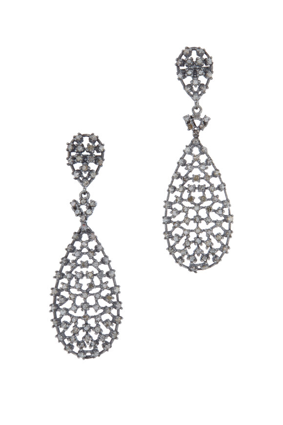 Loriann - Gold & Silver Teardrop Diamond Earrings