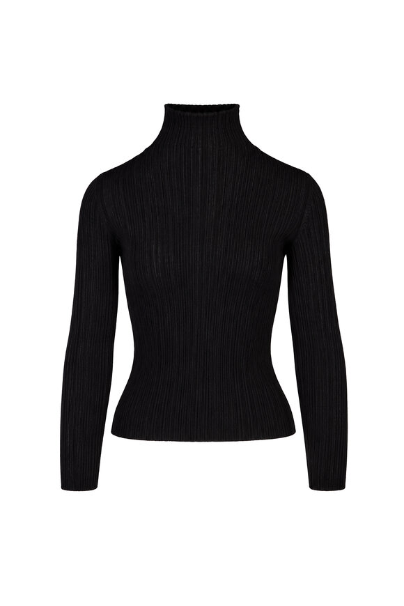 Agnona Black Mock Neck Sweater - view 2
