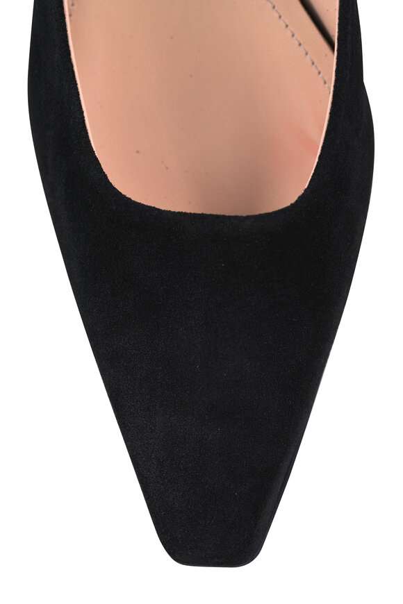 Ron White Bryne Black Onyx Suede Slingback Wedge Pump, 50mm - view 4