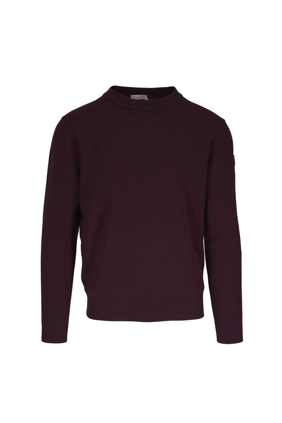 Moncler Burgundy Wool Crewneck Sweater