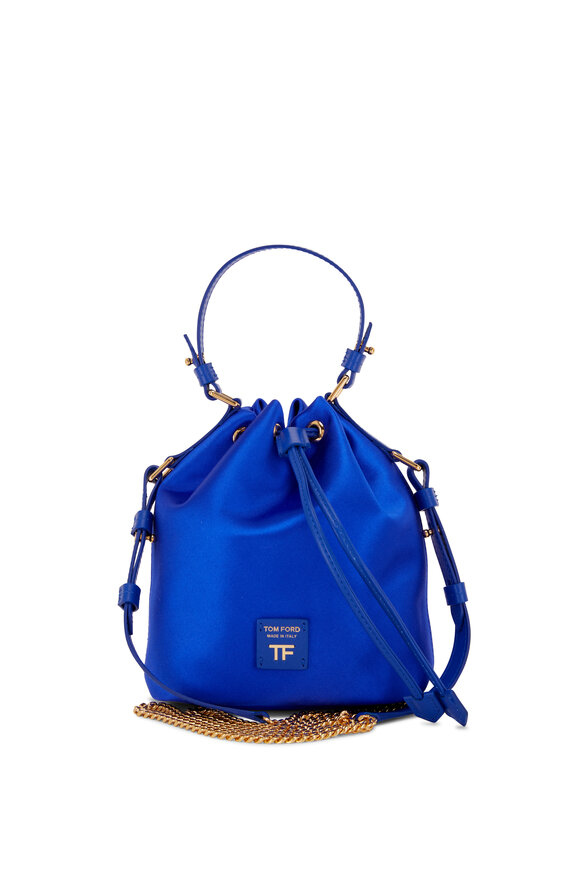 Tom Ford - Electric Blue Satin Small Bucket Bag