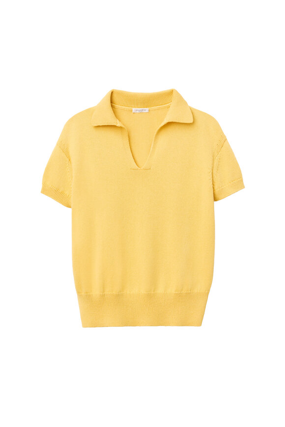Lafayette 148 New York Daisy Yellow Pullover Polo Sweater - view 1