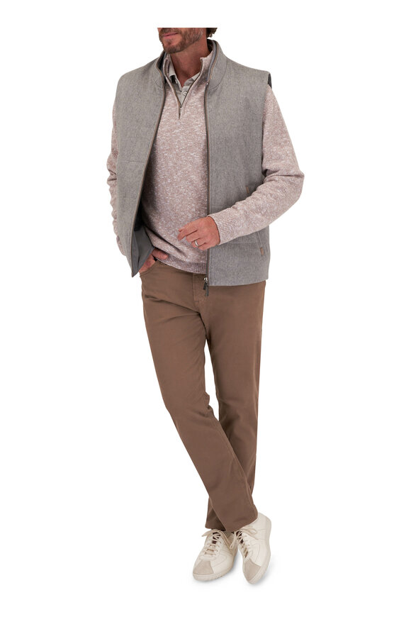 Maurizio Baldassari - Winter Mouline Beige Quarter Zip Pullover