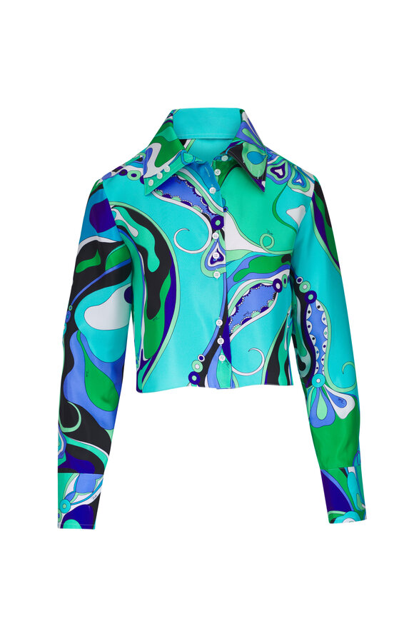 Valentino - Violet Silk Georgette Tie Neck Blouse
