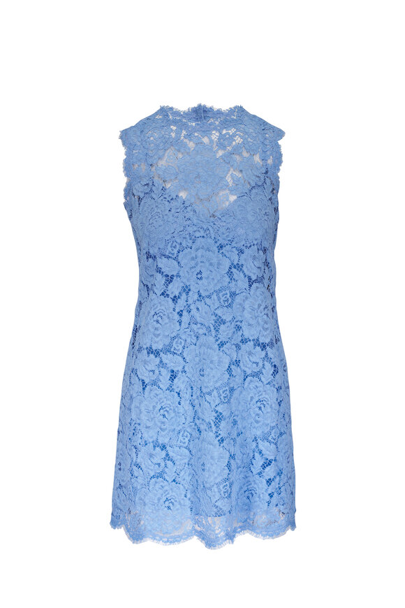 Dolce & Gabbana Light Lilac Floral Lace Mini Dress