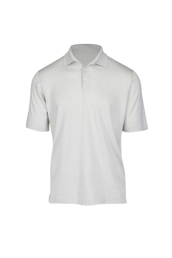 Cesare Attolini Gray Cotton & Cashmere Polo