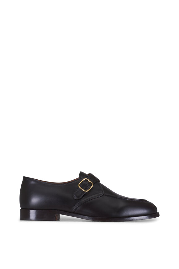 Loro Piana Sergio Walk Monk Ebony Leather Dress Shoe - view 2