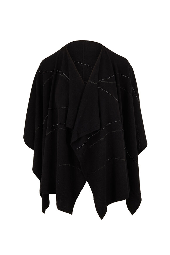 Lafayette 148 New York - Black Cashmere Embroidered Wrap
