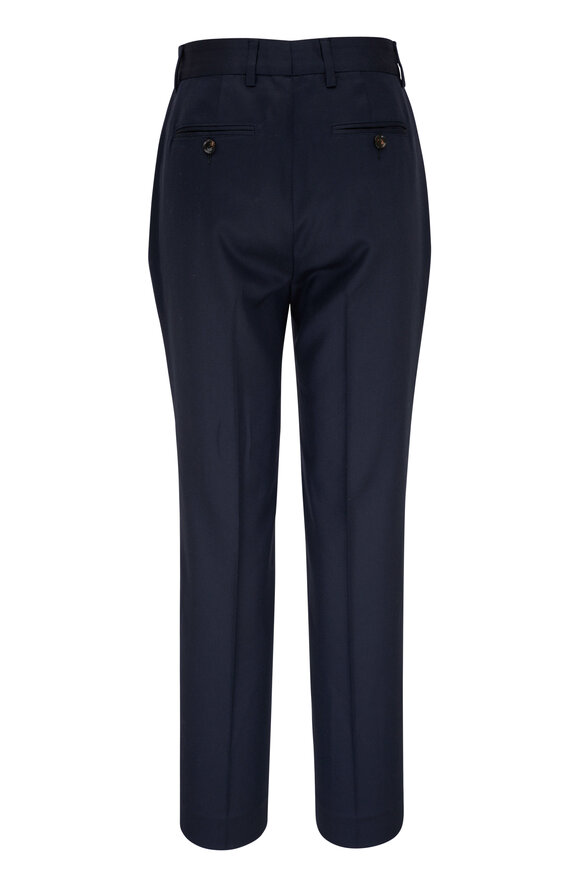 Kiton - Palazzo Navy Blue Wool Pant 