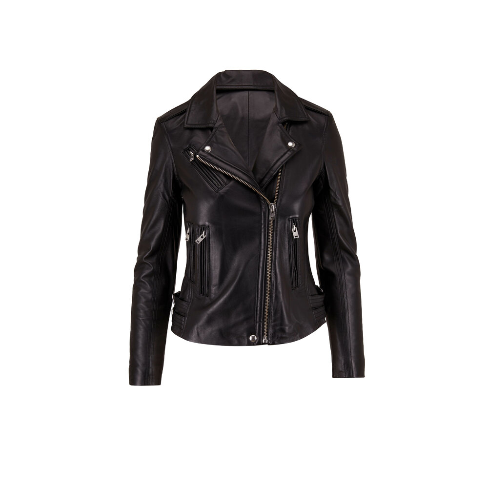 Clothing Jackets Iro Han Leather Jacket Black IRO Han Navy Leather