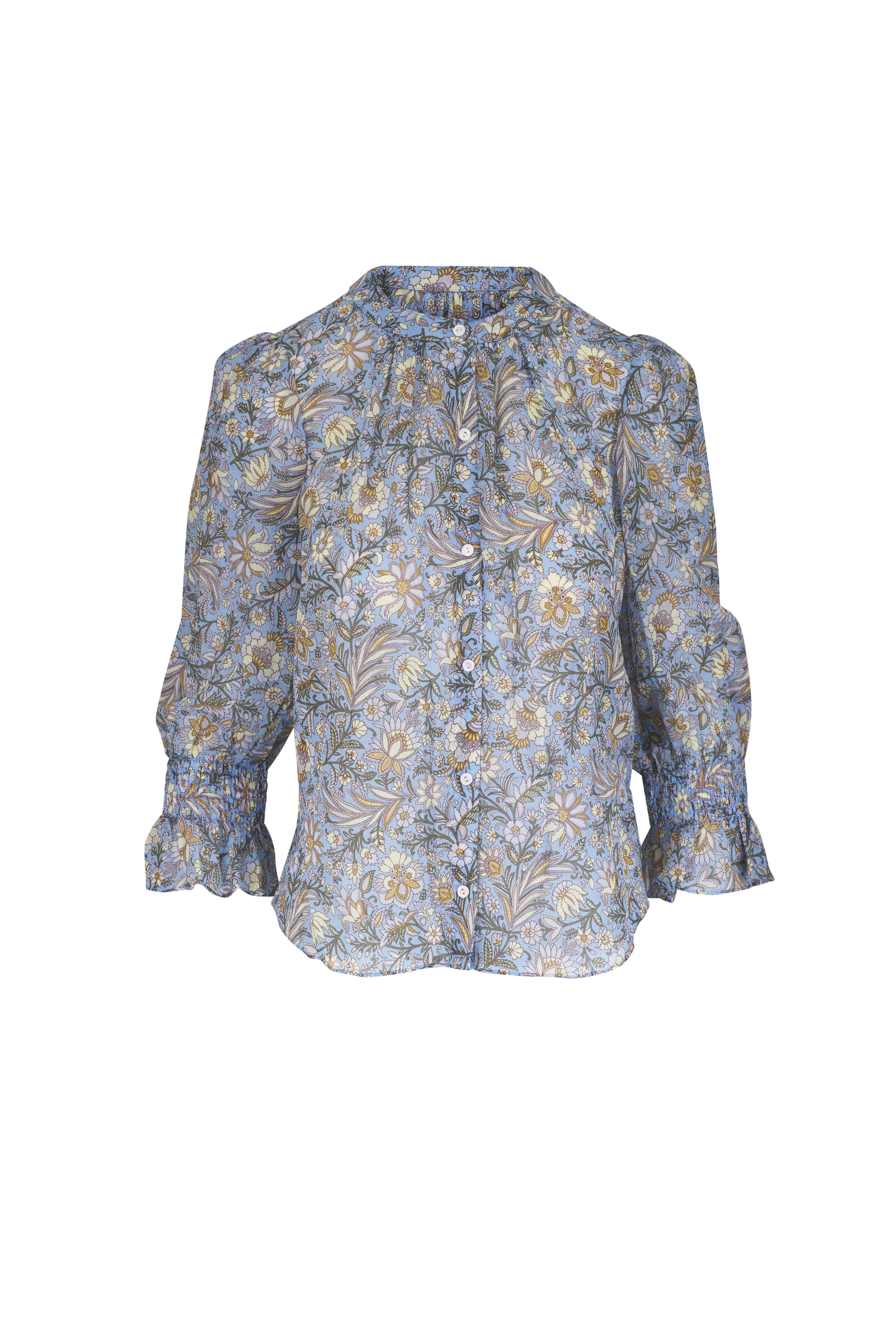Veronica Beard - Ashlynn Blue Jay Multi Floral Blouse - view 1