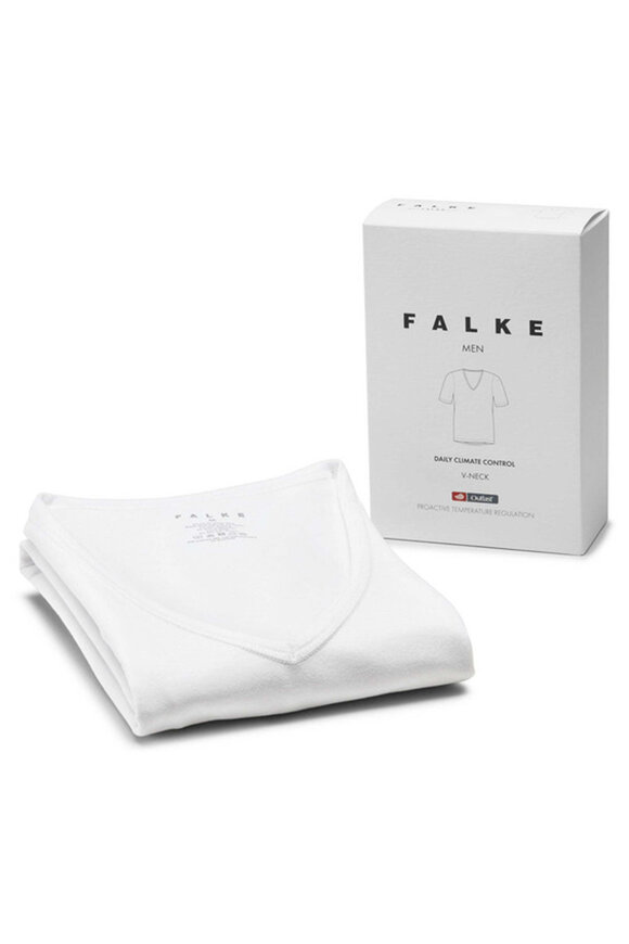 Falke White Outlast V Neck Undershirt - view 2