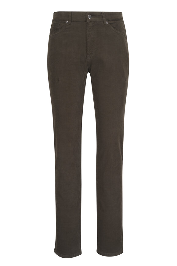 Peter Millar Classic Comfort Green Corduroy Five Pocket Pant - view 1