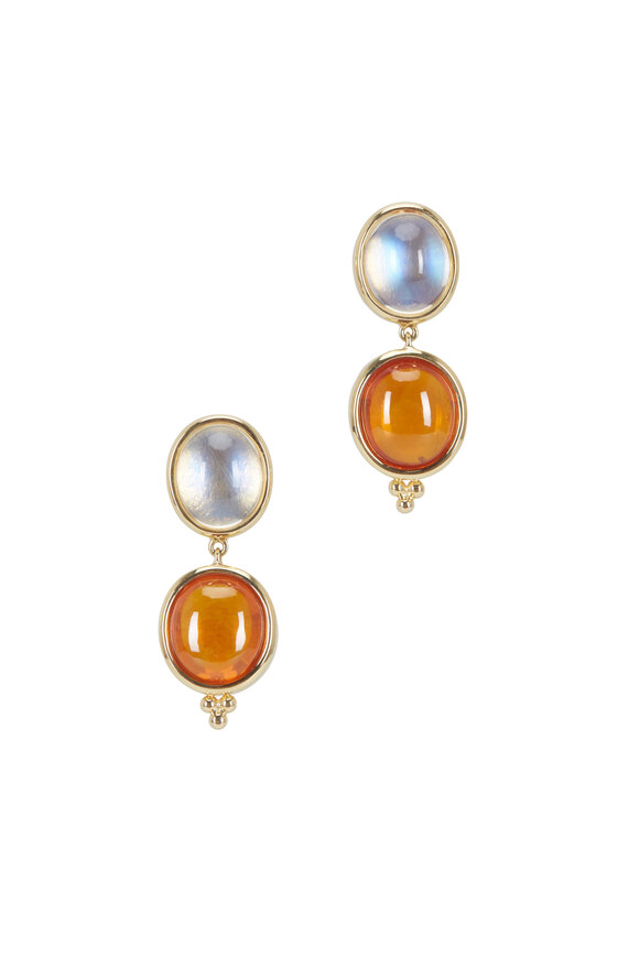 Temple St. Clair - 18K Yellow Gold One-Of-A-Kind Two Drop Earrings