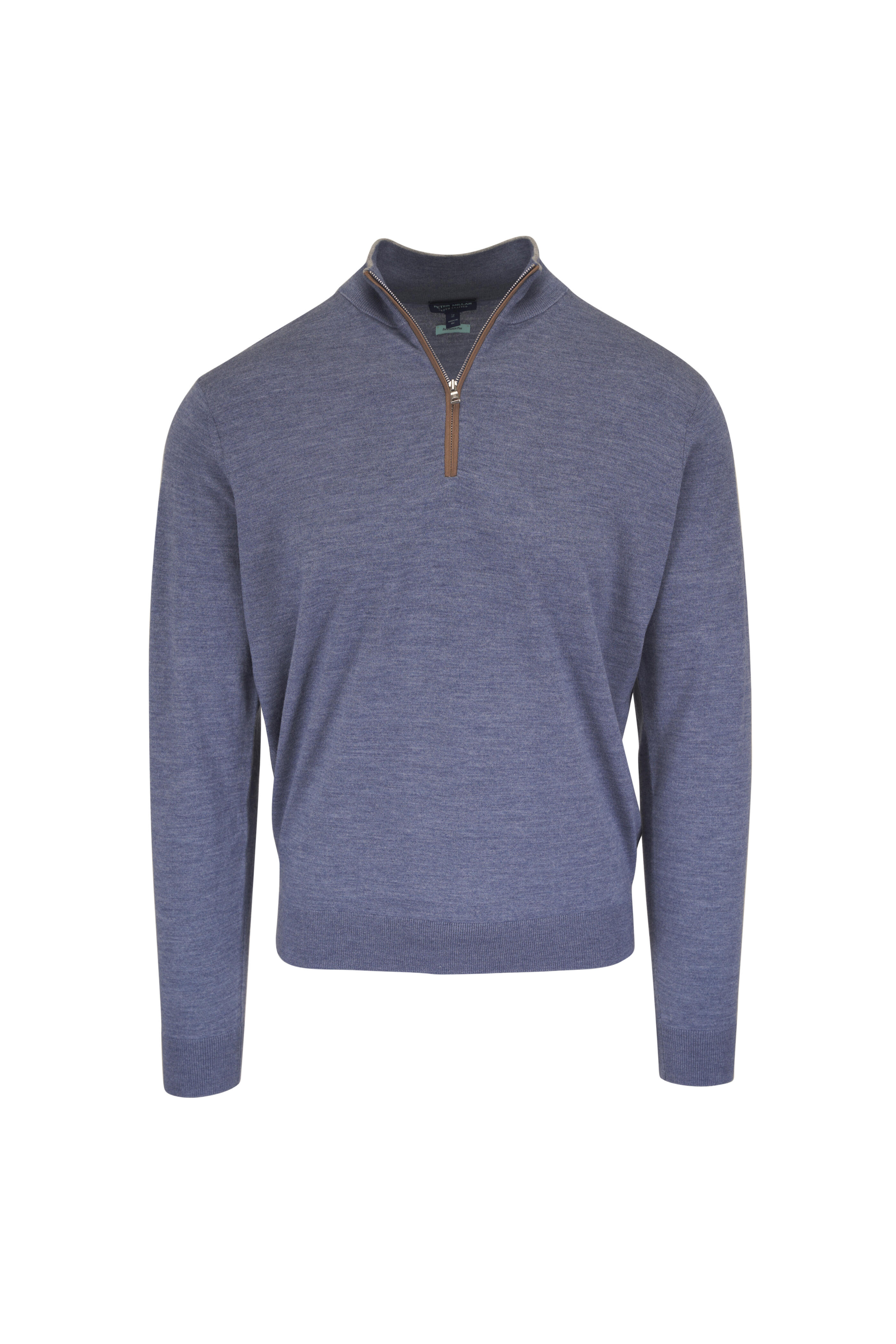 Peter Millar - Crown Crafted Blue Quarter Zip Pullover - view 1