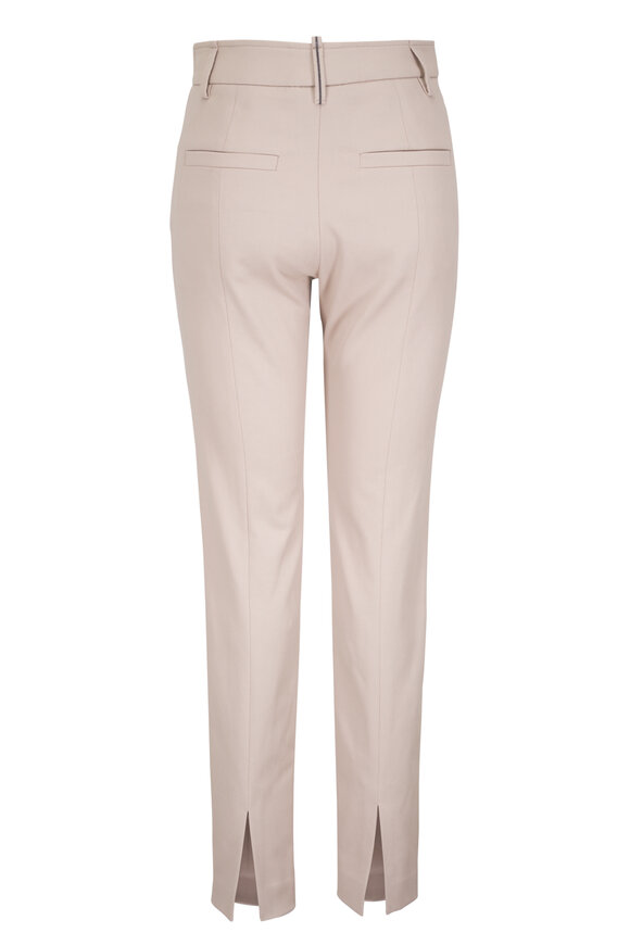 Brunello Cucinelli Beige Cotton Twill Slim Pant - view 2