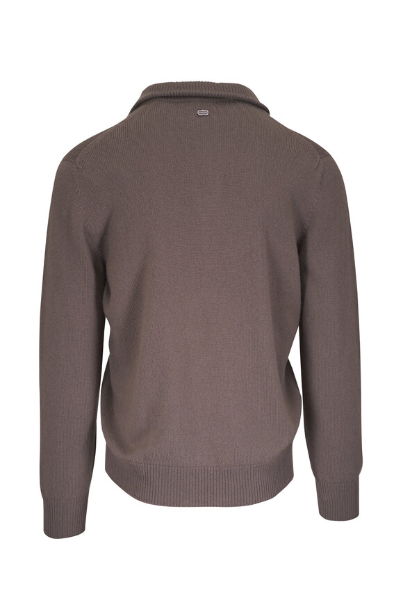 Agnona - Taupe Cashmere Quarter Zip Pullover