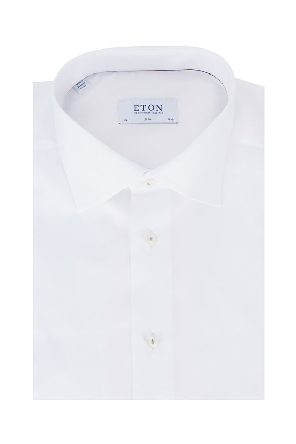 Solid White Slim Fit Dress Shirt 