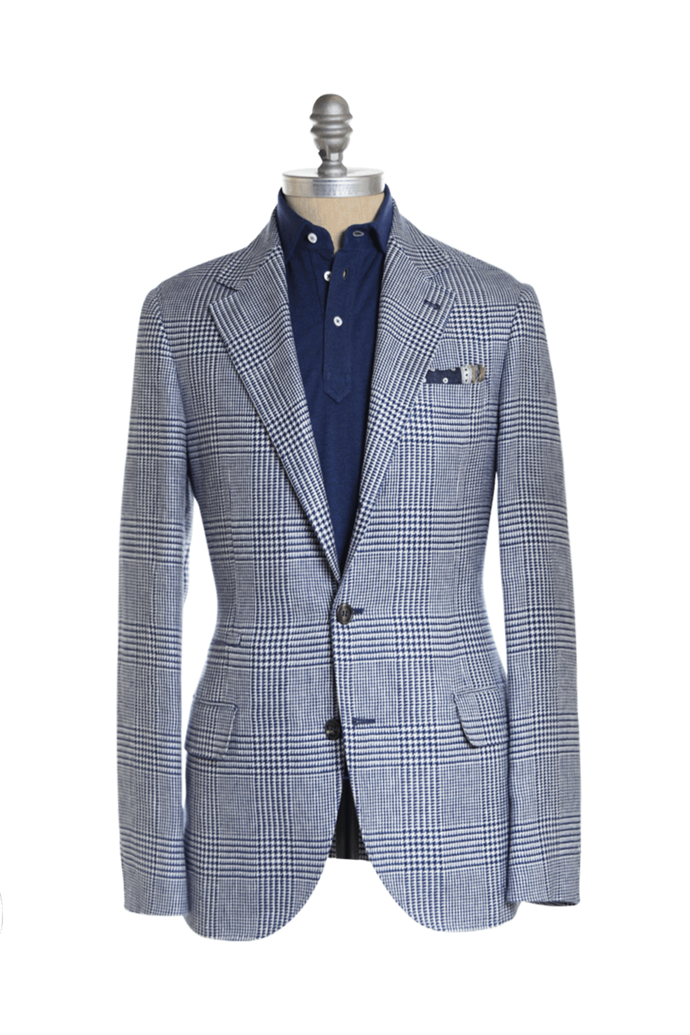Brunello Cucinelli - Blue Plaid Knit Sportcoat